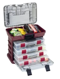 Plano 1561093 135402 4-by Rack 3500 Hard System Tackle Storage Box - Red