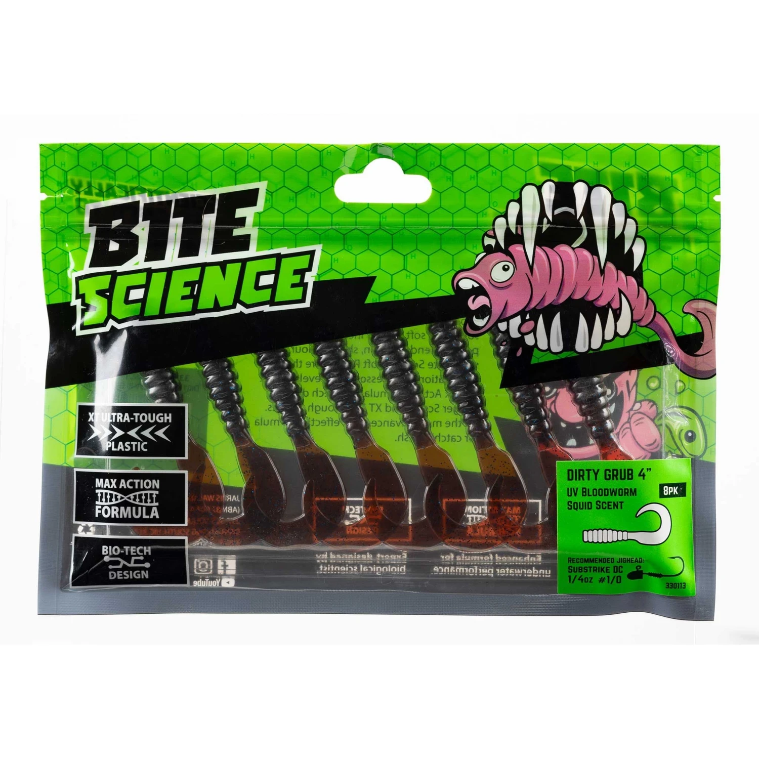 Bite Science Dirty Grub Soft Plastic Lure 4 Inch 1 Bite Science Dirty Grub Soft Plastic Lure 4 Inch