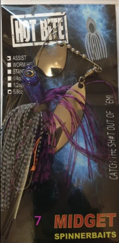 Hot Bite Midget Spinnerbait Lure - 5/8oz -Best Fishing Store Hot Bite Midget Spinnerbait Lure Rhoids7