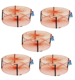 Jarvis Walker Round Orange Heavy Duty Crab Pot - 5 Pack
