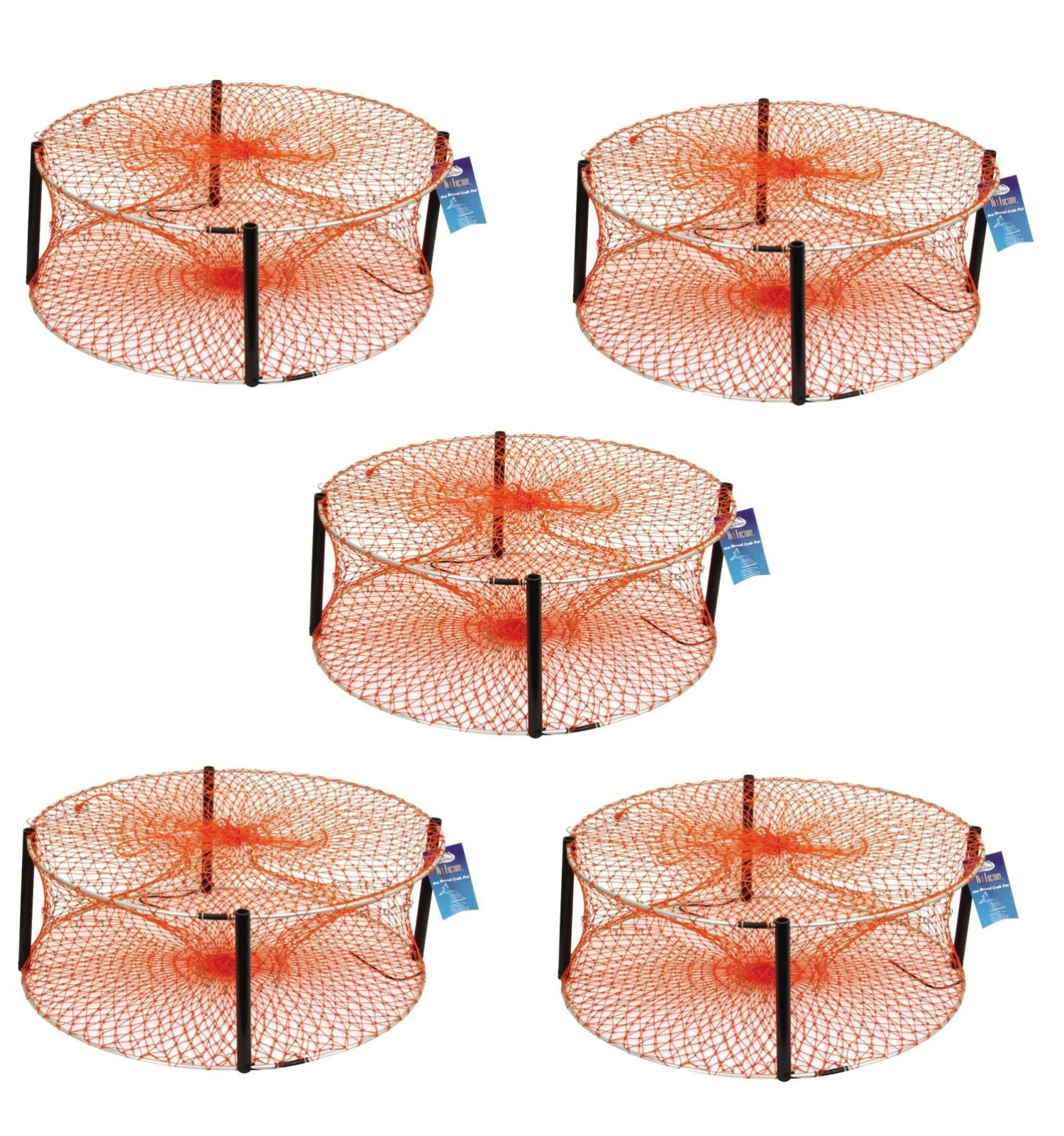 Jarvis Walker Round Orange Heavy Duty Crab Pot - 5 Pack 1 Jarvis Walker Round Orange Heavy Duty Crab Pot - 5 Pack