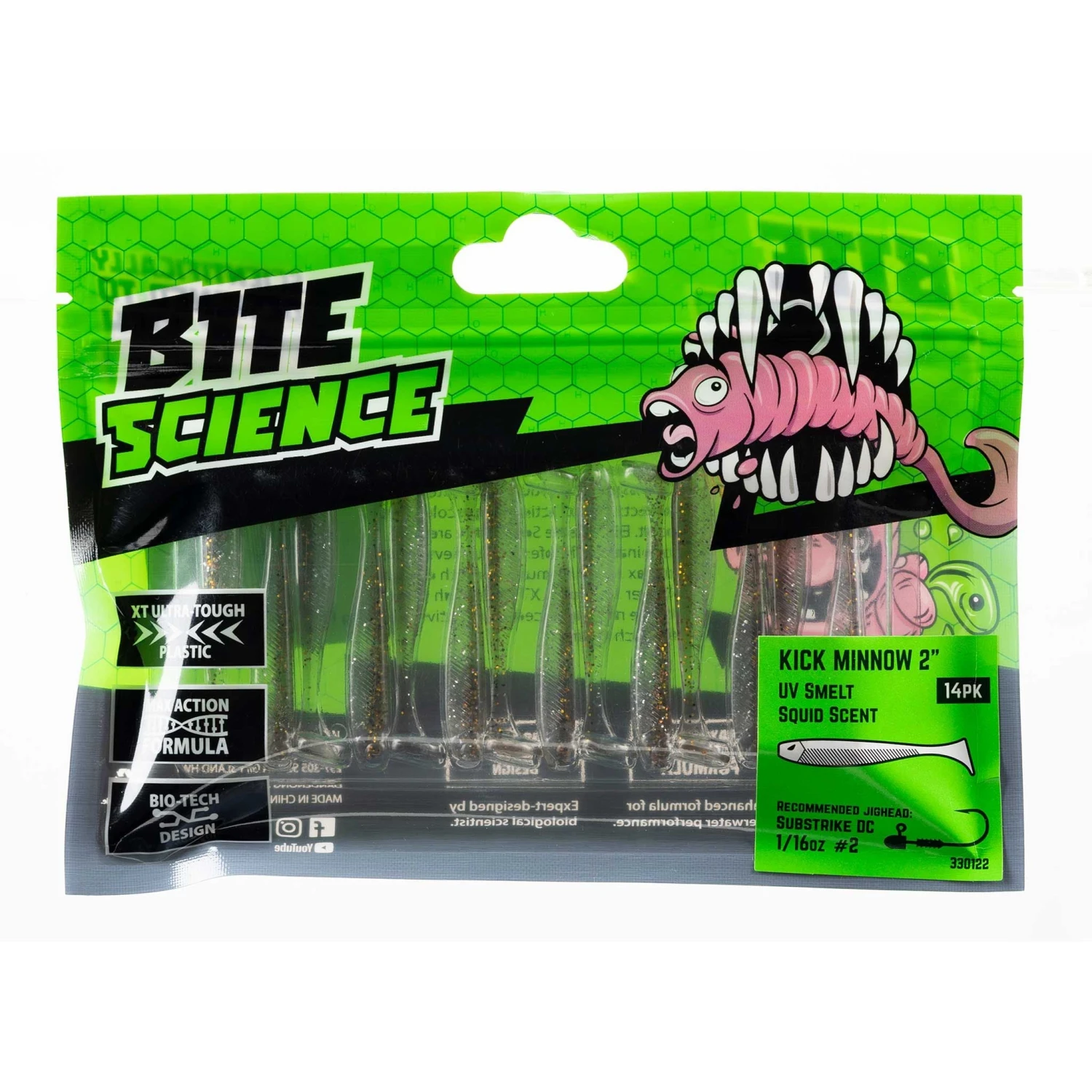 Bite Science Kick Minnow Soft Plastic Lure 2 Inch 2 Bite Science Kick Minnow Soft Plastic Lure 2 Inch - Image 2